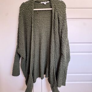 Cozy Green Textured Cardigan